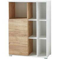 GERMANIA Filing Cabinet Melamine 2 Shelves Lockable 850 x 400 x 1,200 mm Oak Oak