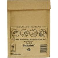 Mail Lite Mailing Bag C/0 Gold Plain 170 (W) x 220 (H) mm Peel and Seal 79 gsm Pack of 100