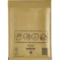 Mail Lite Padded Envelopes D/1 Gold Plain 200 (W) x 270 (H) mm Peel and Seal 79 gsm Pack of 100