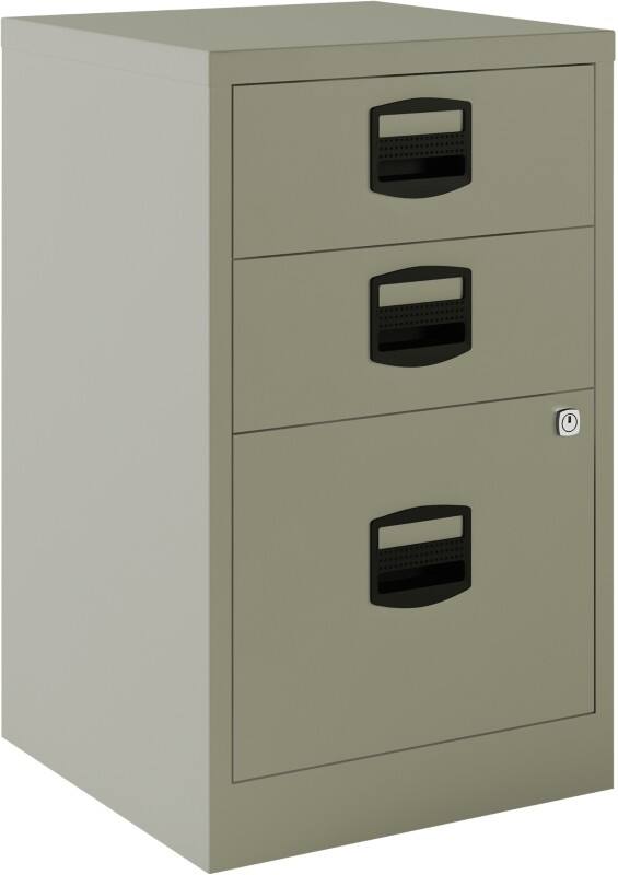 Bisley PFA Steel Filing Cabinet 3 Drawers Lockable 413 x 400 x 672 mm Grey