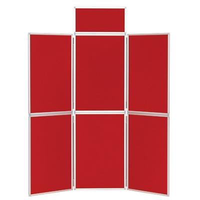 Freestanding Display Stand with 6 Panels Nyloop Fabric Foldaway 619 x 316 mm Red
