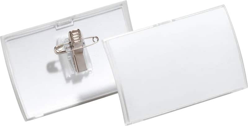 DURABLE Click-Fold Name Badge Combi clip 4 x 7.5 cm Plastic Pack of 25