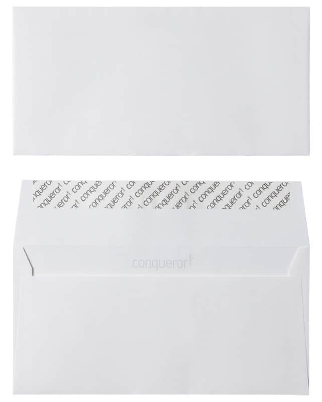 Conqueror Envelopes Plain DL 220 (W) x 110 (H) mm Adhesive Strip High White 120 gsm Pack of 500