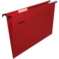 Viking Vertical Suspension File A4 V Base 220 gsm Red Cardboard Pack of 25