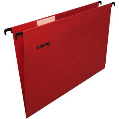 Niceday Vertical Suspension File A4 V Base 220gsm Red Cardboard Pack of 25