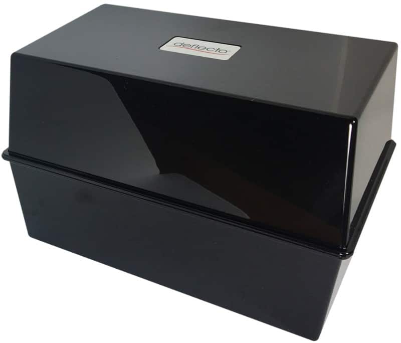 Card Index System 250 Cards Black 20.3 x 13.7 x 12.7 cm