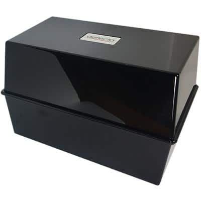 Card Index System 250 Cards Black 20.3 x 13.7 x 12.7 cm