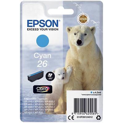 Epson 26 Original Ink Cartridge C13T26124012 Cyan