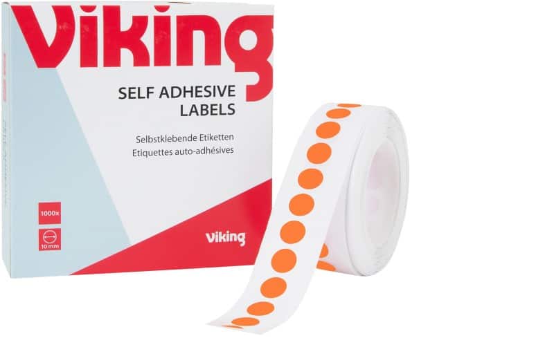 Viking Marking Dots 182271 Adhesive Special format Orange 10 mm Pack of 1000