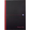 OXFORD Notebook Black n' Red A4 Ruled Casebound Cardboard Hardback Black, Red 192 Pages