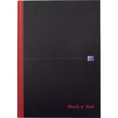 OXFORD Notebook Black n' Red A4 Ruled Casebound Cardboard Hardback Black, Red 192 Pages