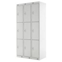 LINK51 Standard Mild Steel Locker with 3 Doors Standard Deadlock Lockable with Key 3 300 x 450 x 1800 mm Grey