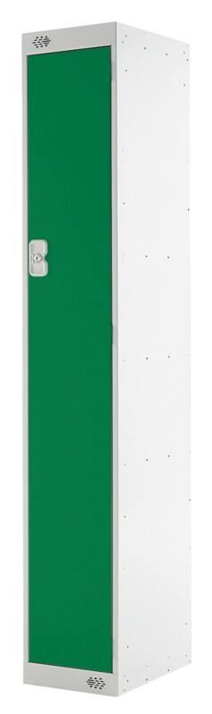 LINK51 Steel Locker 1 Door 1 nest Key lock 300 x 450 x 1,800 mm Green, Grey