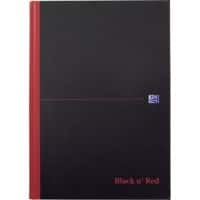 OXFORD Black n' Red A4 Casebound Hardback Notebook Ruled 192 Pages