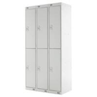 LINK51 Steel Locker 2 Doors 3 nests Key lock 900 x 450 x 1,800 mm Grey