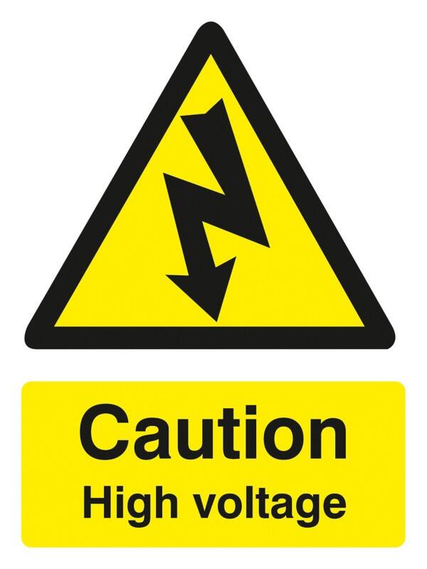 Warning Sign High Voltage Wall Mounted PVC (Polyvinyl Chloride) 15 x 20 cm