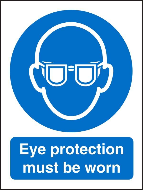 Mandatory Sign Eye Protection Wall Mounted PVC (Polyvinyl Chloride) 15 x 20 cm