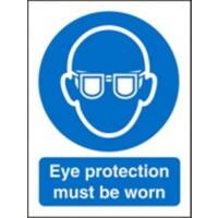 Mandatory Sign Eye Protection Must Be Worn Self Adhesive PVC 15 (W) x 20 (H) cm