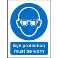 Mandatory Sign Eye Protection Must Be Worn Self Adhesive PVC 15 x 20 cm