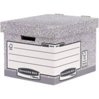 Bankers Box System FastFold Archive Boxes Grey 292(H) x 335(W) x 404(D) mm Pack of 10