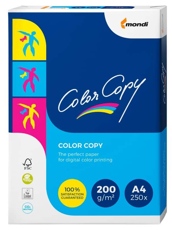 Color Copy A4 Printer Paper White 200 gsm Satin 250 Sheets