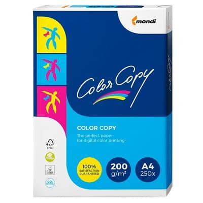 Color Copy A4 Printer Paper White 200 gsm Satin 250 Sheets