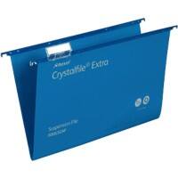 Rexel Crystalfile Heavy Duty Vertical Suspension File 70630 Foolscap V Base 15 mm Blue Polypropylene Pack of 25