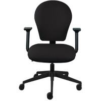 Energi-24 Office Chair Basic Tilt Fabric Height-Adjustable Armrest Height-adjustable Seat Black 150 kg Posture Task