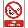 Prohibition Sign No Smoking Self Adhesive PVC 15 x 20 cm