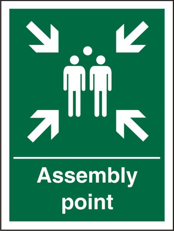Sign Assembly Point Wall Mounted 15 x 20 cm