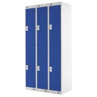 LINK51 Standard Mild Steel Locker with 2 Doors Standard Deadlock Lockable with Key 3 300 x 450 x 1800 mm Grey & Blue