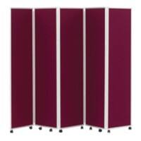 Concertina 5 Screen Room Divider 609392 Nyloop Fabric 560 x 1800mm Wine