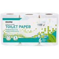 Niceday Professional Standard Toilet Roll 3 Ply 4708252 6 Rolls of 200 Sheets