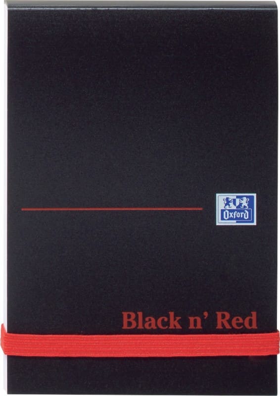 OXFORD Notebook Black n' Red A7 Plain Casebound PP (Polypropylene) Hardback Black, Red 192 Pages 96 Sheets