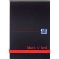 OXFORD Black n' Red A7 Casebound Poly Cover Notebook Plain 192 Pages