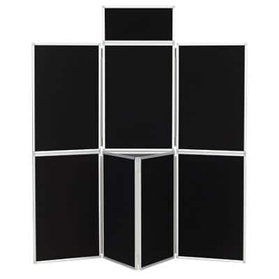 Freestanding Display Stand with 7 Panels Nyloop Fabric Foldaway 619 x 316 mm Black