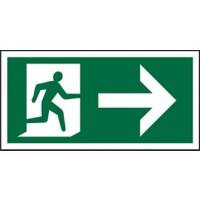 Stewart Superior Fire Exit Sign Right PVC 30 x 15 cm