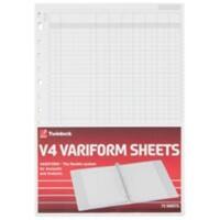 Rexel Twinlock Variform V4 Refill Sheets 75933 7 Columns Cash 21 x 29.7 cm White 75 Sheets