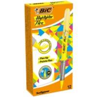 BIC Flex Highlighter Yellow Fine Chisel 1-4.3 mm Pack of 12