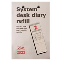 Letts System Desk Diary Refill A6 Day per Page 2023 White