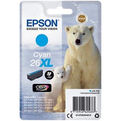 Epson 26XL Original Ink Cartridge C13T26324012 Cyan