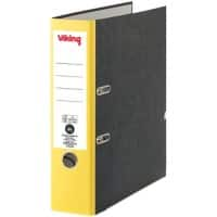 Viking Lever Arch File A4 80 mm Black, Yellow 2 ring Cardboard Marbled Portrait