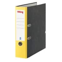 Viking Lever Arch File A4 80 mm Black, Yellow 2 ring Cardboard Marbled Portrait