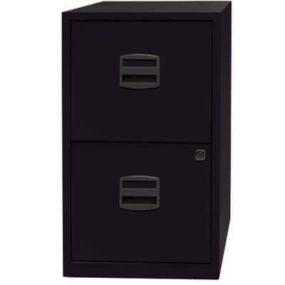 Bisley Steel Filing Cabinet with 2 Drawers 413 x 400 x 672 mm Black