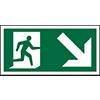 Fire Exit Sign with Down Right Arrow PVC 30 x 15 cm