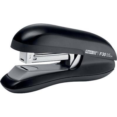 Rapid Fashion Flat Clinch Stapler F30 23256500 Half Strip Black 30 Sheets 24/6, 26/6 Metal, Plastic