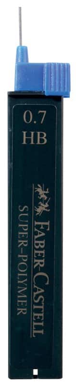 Faber-Castell Super-Polymer Mechanical Pencil Lead 0.7 mm HB Black Pack of 12