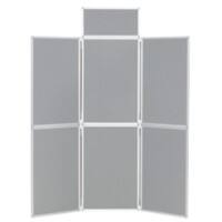 Freestanding Display Stand with 6 Panels Nyloop Fabric Foldaway 619 x 316 mm Grey