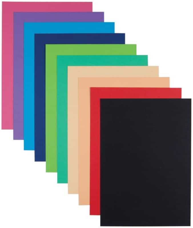 A4 Cardboard Assorted 240 gsm Smooth Pack of 100