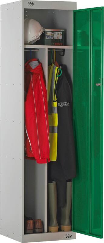 LINK51 Steel Locker 1 Door 1 nest Key lock 450 x 450 x 1,800 mm Green, Grey